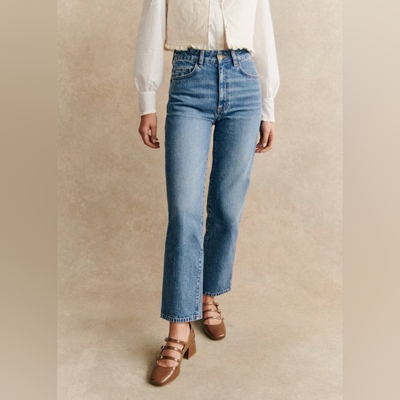 NWT! Sezane L’Iconique Droit Trousers in Denim Size 38/6 - Picture 5 of 10